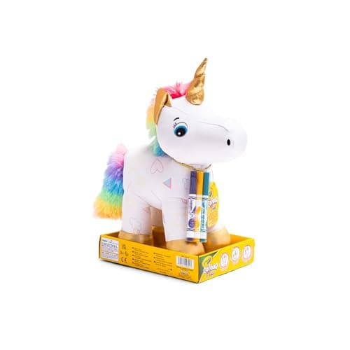 CRAYOLA - Colour Me Plush, Peluche à colorier avec 3 feutres, Sujet Licorne, activité créative et Cadeau pour Enfants, à partir de 3 Ans, 4026316