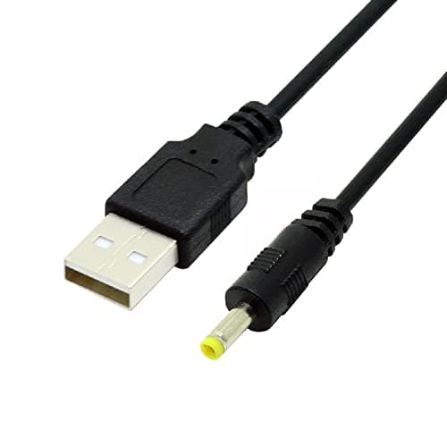 Cablecc Lot de 2 câbles d'alimentation ronds USB 2.0 mâle type A vers 5 V CC 4 x 1,7 mm 150 cm 24 AWG