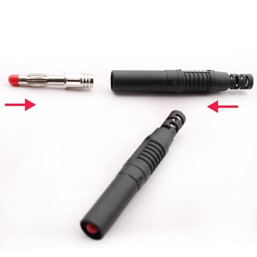 RUNCCI-YUN 10 pièces Fiches bananes isolées 4 mm,4mm souder mâle fiche Banane Fil à Bricolage connecteurs pour fils de test de multimètre (noir rouge)