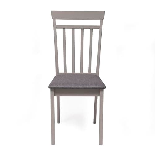 Homely - Pack de 2 chaises de Salle à Manger ou de Cuisine Kansas, Structure en Bois laqué Gris Clair, Assise recouverte de Tissu Gris, 40,5x48,5x89 cm