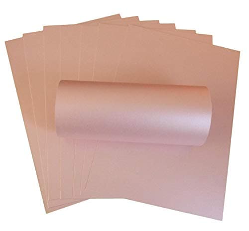 Lot de 10 feuilles de papier cartonné A4 double face 300 g/m2 - Rose nacré