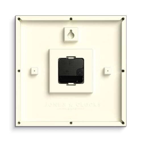 JONES CLOCKS® Box Railway Dial Wall Clock - Square Clock - Station Clock - Kitchen Clock - Office Clock - Retro Clock - Designer Clock - Colourful Case - Station Dial
