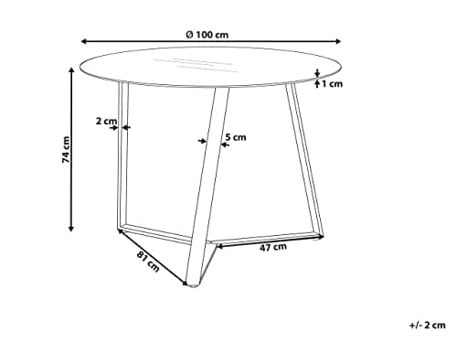 Table à Manger Moderne Ronde Glamour ⌀ 100 cm 4 Places en Verre Trempé Plateau Noir Kebri