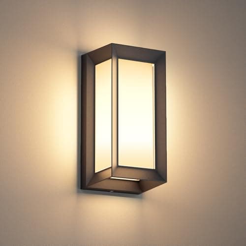 Klighten Applique Murale E27 Extérieure Intérieur, Max 60W, Lampe Murale Moderne Imperméable IP65, Éclairage Mural pour Couloir Entrée Balcon, PC + Aluminium, Ampoule non Incluse, Noir