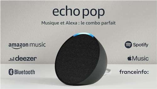 Echo Pop (Nouvelle génération) | Enceinte connectée Bluetooth et Wi-Fi compacte au son riche, avec Alexa | Anthracite