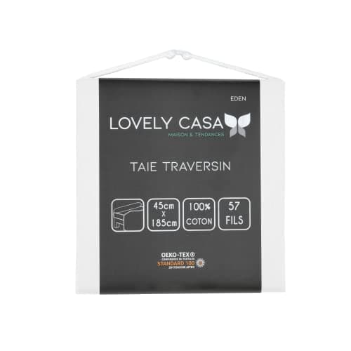 Lovely CASA - Taie de traversin -Taille 45x185 cm - 100% Coton certifié Oeko-Tex - Excellente qualité - Couleur Blanc -Modèle Eden - Linge de Lit pour Maison - Doux et Confortable - Unisexe - Mixte