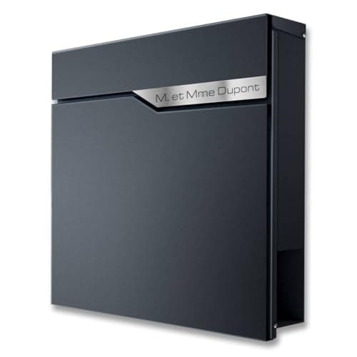 Metzler Boîte aux Lettres Anthracite Plaque de Nom remplaçable | Ebenhard