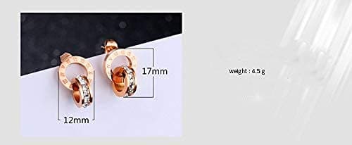 Crystalline Azuria Femme Ensemble Collier et Clous Boucles d'Oreilles 18ct Plaqué Or Rosé avec Cristaux Blancs