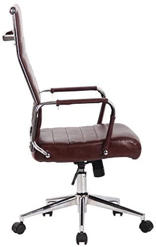 CLP Chaise De Bureau Ergonomique Kolumbus en Similicuir I Fauteuil De Bureau Réglable en Hauteur Pivotant Piètement Mécanisme A Bascule Intégré, Couleur:Bordeaux