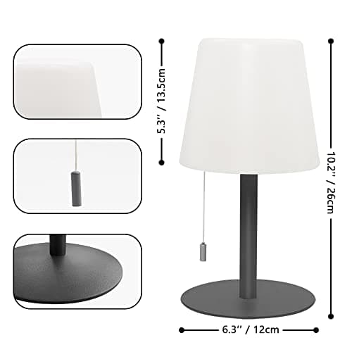 FUYO Lampe de table sans fil exterieur rechargeable dimmable RGB lampe de chevet portative 8 couleurs lampe de table étanche IP44 pour Jardin Salon Terrasse Intérieure exterieur décoration