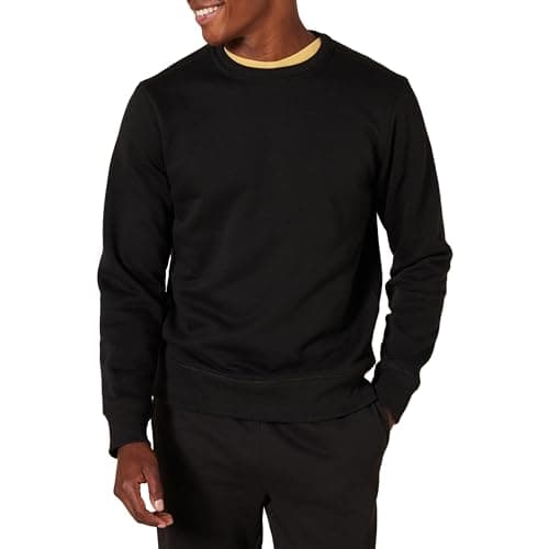 Amazon Essentials Sweat-Shirt à col Rond en Polaire (Grandes Tailles Disponibles) Homme, Noir, L
