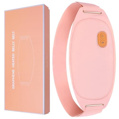 WILLONG Ceinture Lombaire Chauffante - Ceinture Regles Douloureuses, Utilisation Continue de 8 Heures, 3 Niveaux de Température et 5 Modes de Massage pour Soulager les Douleurs Menstruelles(rose)