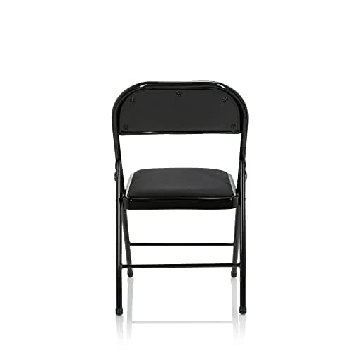 hjh OFFICE 803010 Chaise Pliante rembourrée TUDELA II Tissu Noir Chaise Visiteur Pliante, Charge maximale 130kg