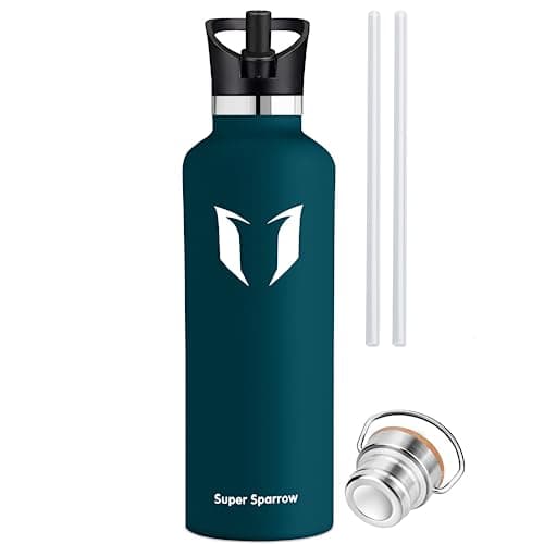 Super Sparrow Gourde Isotherme - Bouteille Isotherme - 750ml - Gourde Inox Bouche Standard - Gourde Sport Étanche - Gourde Enfant sans BPA, pour Sport, Gym, Voyage