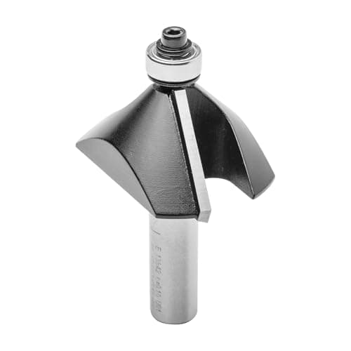 ENT 13842 Fraise à affleurer Carbure, Queue (S) 12 mm, Diamètre (D) 50,8 mm, NL 19 mm, E 45°, SL 40 mm, avec roulement
