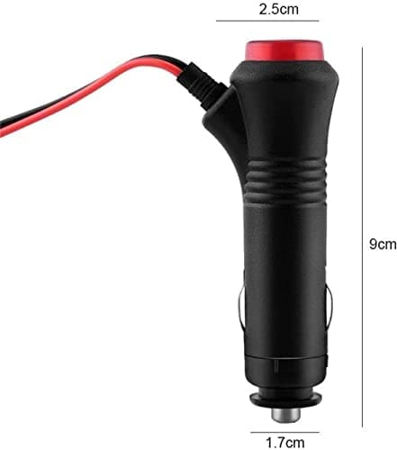 Heart Horse Lot de 2 Prises Allume Cigare Mâle pour Moto Voiture avec Bouton de Commutation Indicateur Lumineux Câble de Raccordement de 3M 5A 12V 24V
