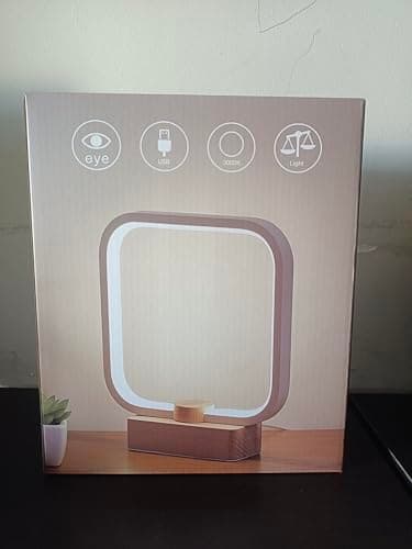 Lampe de table LED en bois, 3 couleurs de température, veilleuse de chambre à coucher, éclairage LED à intensité variable, petite lampe de bureau pour salon,