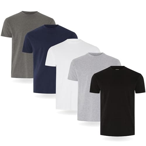 FM London lot de 3/5 t-shirts pour hommes - T-shirts de qualité supérieure avec design légèrement ajusté