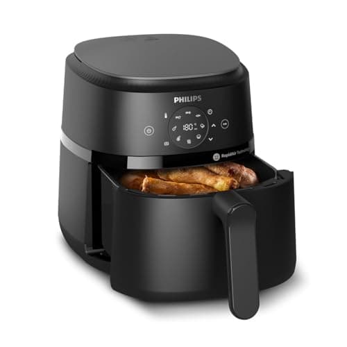 Philips Airfryer série 2000 4.2L -Puissance 1500W, Technologie RapidAir, Écran tactile digital, 13 options de cuisson, 9 fonctions préréglées, Jusqu'à 90% de matières grasses en moins, Noir (NA229/00)