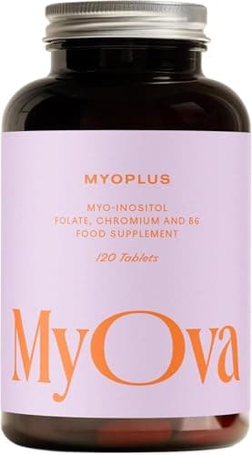 Myoplus - Complément Myo-inositol SOPK - Apport quotidien de 4000 mg, 200 ug de folate & 100 ug de chrome - 120 Comprimés Vegan - Fabriqué au Royaume-Uni par MyOva