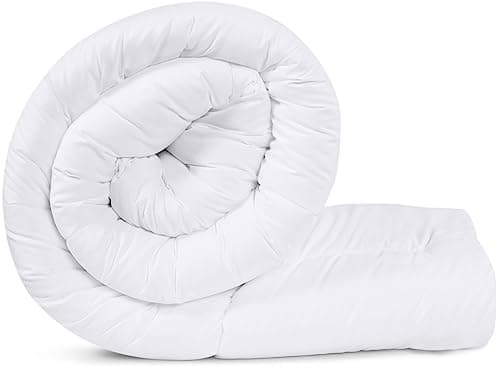 Utopia Bedding Couette 240x260 cm, Couette Chaud 370 GSM, pour lit 2 Personne, Couverture Blanc avec Onglets d'angle (Blanc)