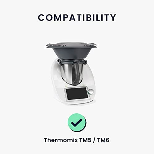 kwmobile Housse Compatible avec Thermomix TM5 / TM6 - Housse de Protection intégrale pour Robot de Cuisine - Noir-crème