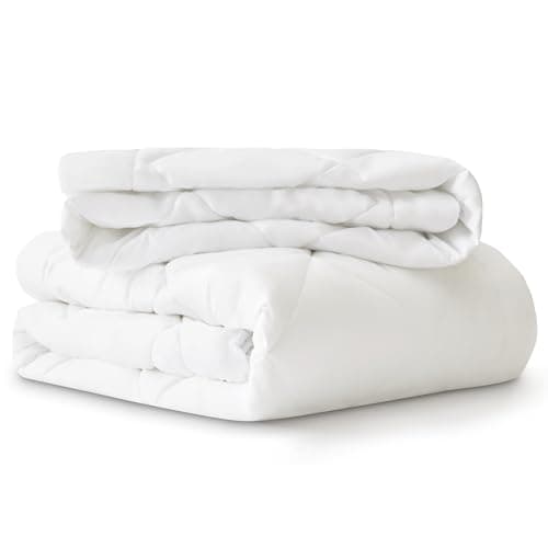 CozyLux Couette 4 Saisons 220x240 - 3 en 1 (150g/m2 + 300g/m2 = 450g/m2), Été Légère + Mi-Saison = Tempérée Chaud Hiver, Avec Boutons Pression, 240x220 Blanc
