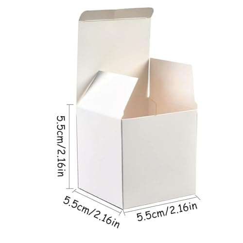 Vastsea 50 Pièces Boite Cadeau Blanche, Boîte en Papier Kraft, Cadeau Emballage Facile à Assembler, Postuler à pour Fêtes, Anniversaires, Mariages(Blanche, 5.5 x 5.5 x 5.5cm)