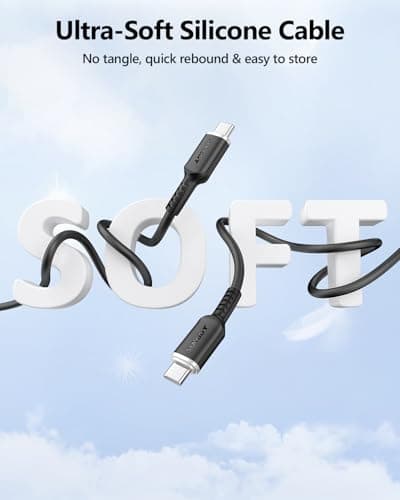 SUNGUY Cable USB C vers USB C en Silicone, 1M*2 100W Cable USB C Charge Rapide, Cable USB C pour iPhone 15 Pro Max, Galaxy S24, Google Pixel 8 Pro, iPad Pro/Air, Xiaomi, MacBook Pro 2020