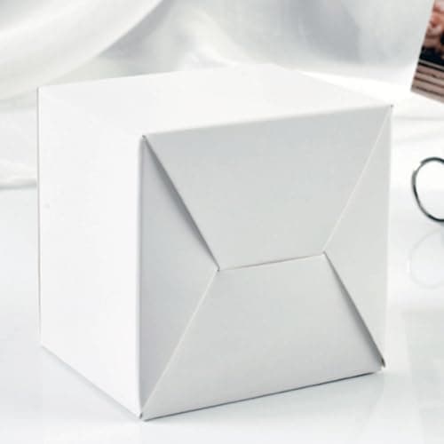 Vastsea 50 Pièces Boite Cadeau Blanche, Boîte en Papier Kraft, Cadeau Emballage Facile à Assembler, Postuler à pour Fêtes, Anniversaires, Mariages(Blanche, 5.5 x 5.5 x 5.5cm)
