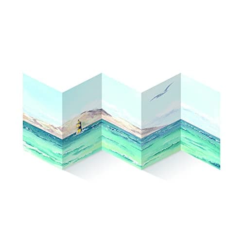 Clairefontaine 975969C - Carnet de Voyage Accordion - 8 Pages Papier Aquarelle Blanc Grain Moyen Fin A5 14,8x21 cm 300g - Idéal pour les Artistes Globe-trotteurs