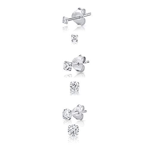 Boucles d'oreilles Femme - Boucles d'oreilles Femme Argent - Boucle d'oreille - Boucle d'oreille Argent - Lot Boucles d'oreilles Femme - Boucles d'oreilles Femme Argent 925 - Petit Clou -2, 3, 4 mm