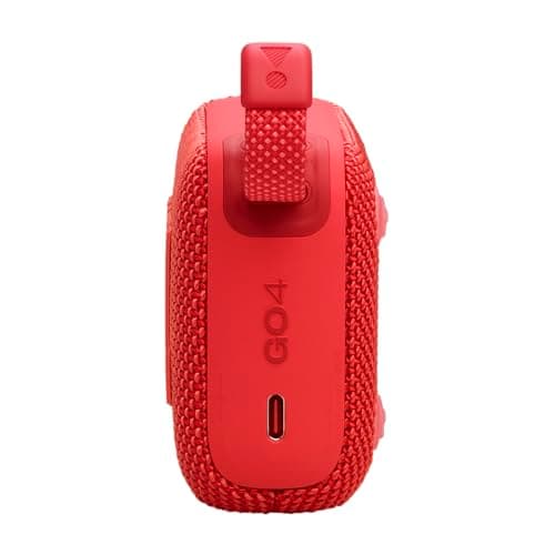JBL GO 4, Enceinte Bluetooth ultra-portable, son JBL Pro, basses percutantes, 7 heures d'autonomie, fonction Playtime Boost, résistante à l'eau et à la poussière IP67, en rouge