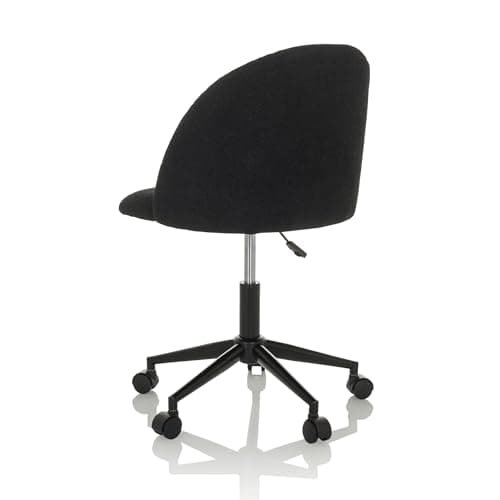 hjh OFFICE Chaise de Bureau Design SOLAO TED B Tissu Teddy, Chaise de Bureau réglable en Hauteur, rembourrée, Noir 645066
