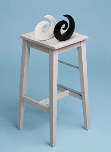 Paire élégante de Sculptures en céramique - décoration Moderne en Noir et Blanc - décoration de 16 cm de Haut chacune