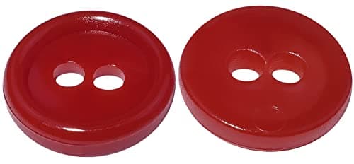 AERZETIX - C56341 - Lot de 100 Boutons à coudre ronds Ø11.5x2.2 mm à 2 trous - diamètre de l'ouverture 2 mm - couleur rouge clair - en plastique - loisir créatif décoration couture mercerie mode