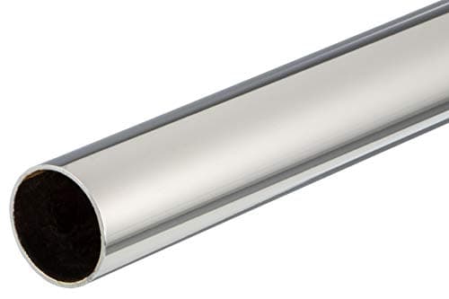 Gedotec Tringle à Vêtements | Rail pour Suspendre des Cintres et Habillement dans une Penderie ou Garde-robes | Acier Chromé et Poli, 2 Supports Inclus | 2000mm, Diam 25mm | 1 Pièce