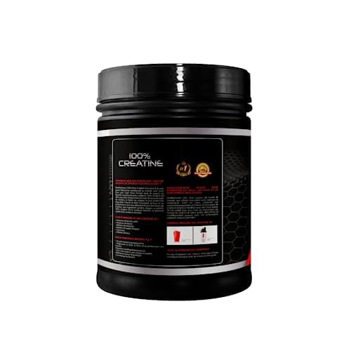 Healthy Fusion Creatine Monohydrate | Créatine pure microfiltrée avec vitamine B6 | Favorise la croissance musculaire | Créatine monohydrate en poudre aromatisée à la pastèque | 30 portions