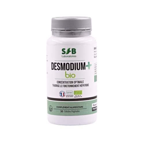 Desmodium + Bio - Détox du Foie - Fonctionnement Hépatique - Riche en Minéraux et Vitamines - 30 gélules - SFB Laboratoires