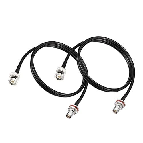 Superbat Câble RG58 Câble BNC 1m BNC Mâle à BNC Femelle Câble d'Extension 50Ohm Coaxial Antenne Radio, Utilisé pour Scanner Ham Radio Amateur Microphone Sans Fil Antenne, etc. (2 pièces)