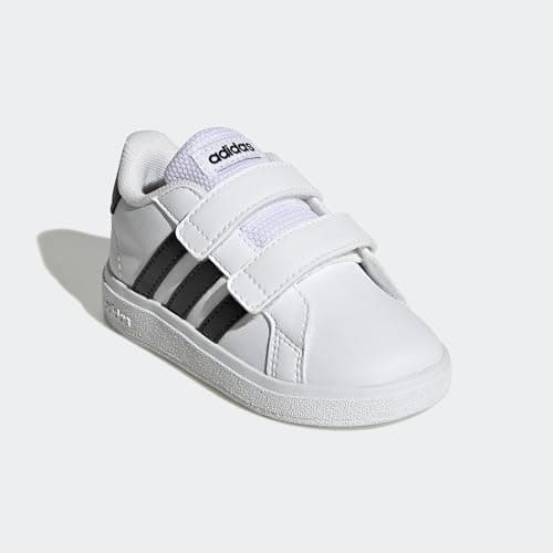 adidas Mixte bébé Grand Court Lifestyle Hook and Loop Shoes, Cloud White/Core Black/Core Black, 27 EU