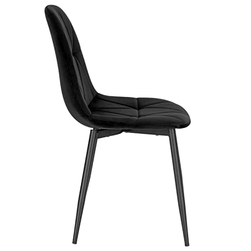 Lestarain Lot de 4 Chaises de Salle à Manger, Chaise Salon, Chaise Scandinave, Chaise de Cuisine en Velours avec Pieds en métal, Assise Rembourré, Nior LCNI109004-4