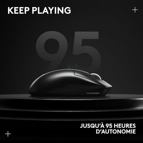 Logitech G PRO X SUPERLIGHT 2, souris gaming sans fil, souris Pro-Grade 60 g avec 5 boutons programmables, capteur 44 000 DPI, taux de rapport 8 kHz, recharge USB-C pour PC/Mac- Noir