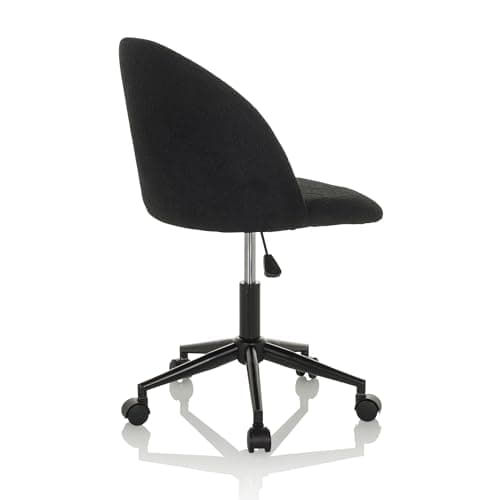 hjh OFFICE Chaise de Bureau Design SOLAO TED B Tissu Teddy, Chaise de Bureau réglable en Hauteur, rembourrée, Noir 645066