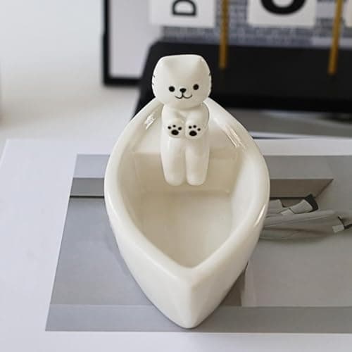 Chandelier de bureau en forme de chaton – Support créatif pour bougies en bateau | Stand de décor de chaton | Bougeoir chat mignon chauffant les jambes | Ornements créatifs de chandelier en forme de b
