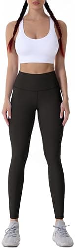 Sunzel Sunzfly Legging de Sport Femme Taille Haute Pantalon de Yoga Opaque Pantalon de Sport pour la Salle de Sport Fitness Entraînement Marron XS