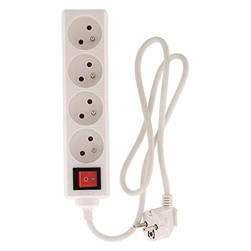 Bloc 4 prises 16A 2P+T avec interrupteur Blanc - Zenitech