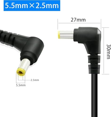GINTOOYUN 2 PCS Angle Droit DC à Angle Droit DC Câble d'alimentation 18AWG DC 5.5MM x 2.5MM 90 Degrés DC Mâle à 90 Degrés DC Mâle Adaptateur Rallonge pour Bande Lihgt, CCTV, Moniteurs, etc.