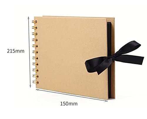 Album photo de scrapbooking 30 pages A5 en papier kraft pour scrapbooking fait à la main (noir)