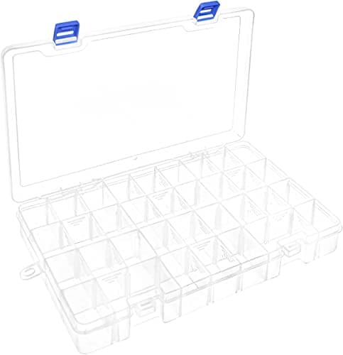 DIFIT , Boite de Rangement Plastique avec Séparateurs Réglables 34 Compartiments, Boite Rangement pour Artisanat, Perles etc, Boite Lot de 1